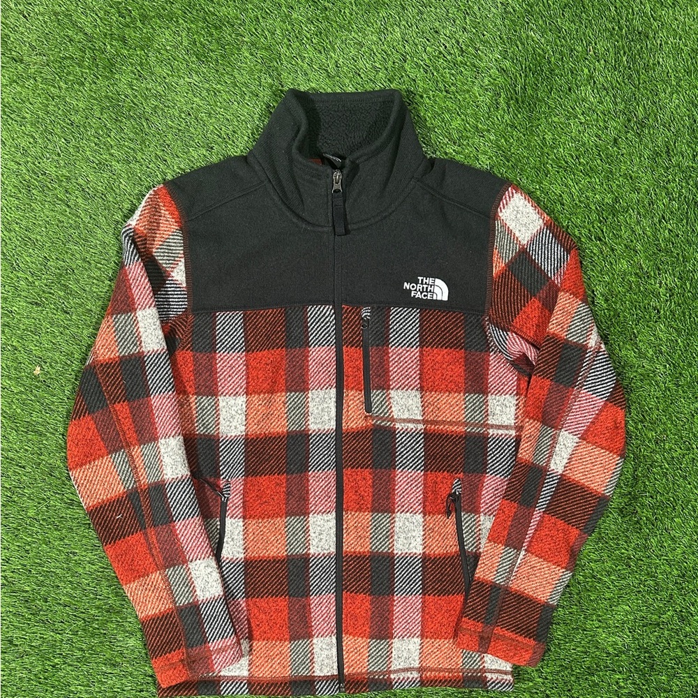 The North Face Fleece Flannel Red Size Small Winter Outdoor Snowboarding A117